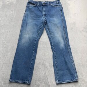 Dickies Straight Leg Jeans Mens 33x28 Blue Denim Cotton Medium Wash Distressed